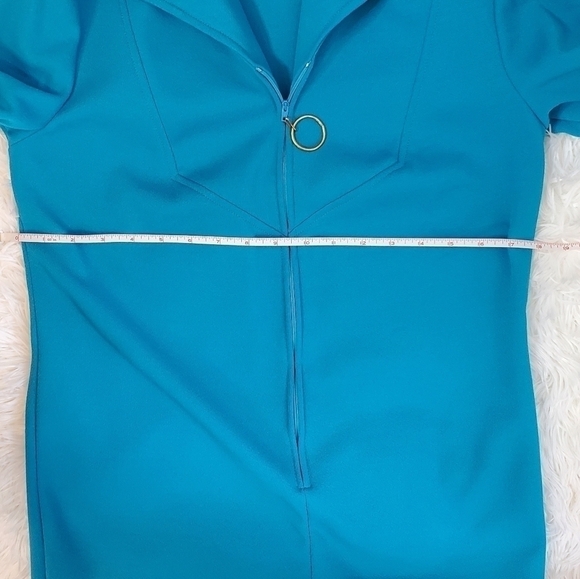 VINTAGE Mini Mod Dress Euc in Teal Small - Picture 4 of 7